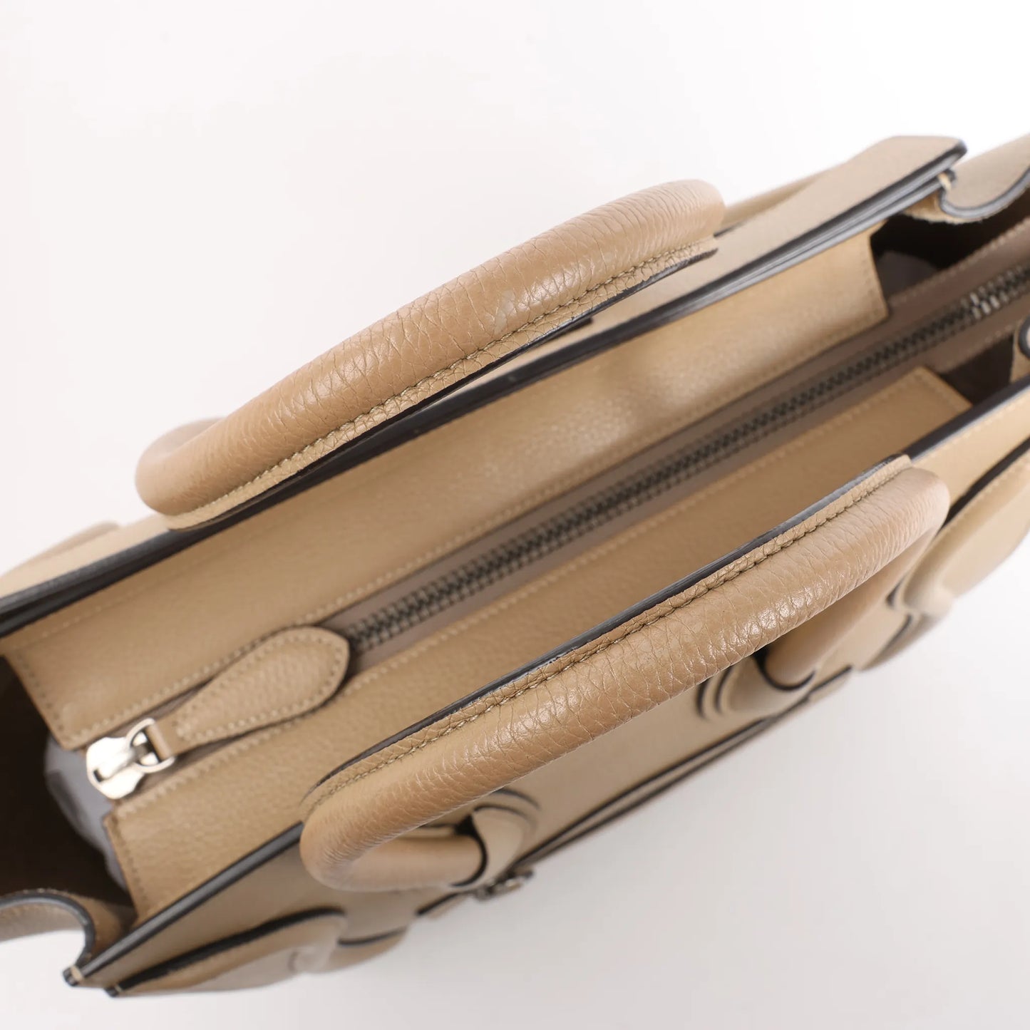 CELINE Luggage Micro Leather Handbag in Beige