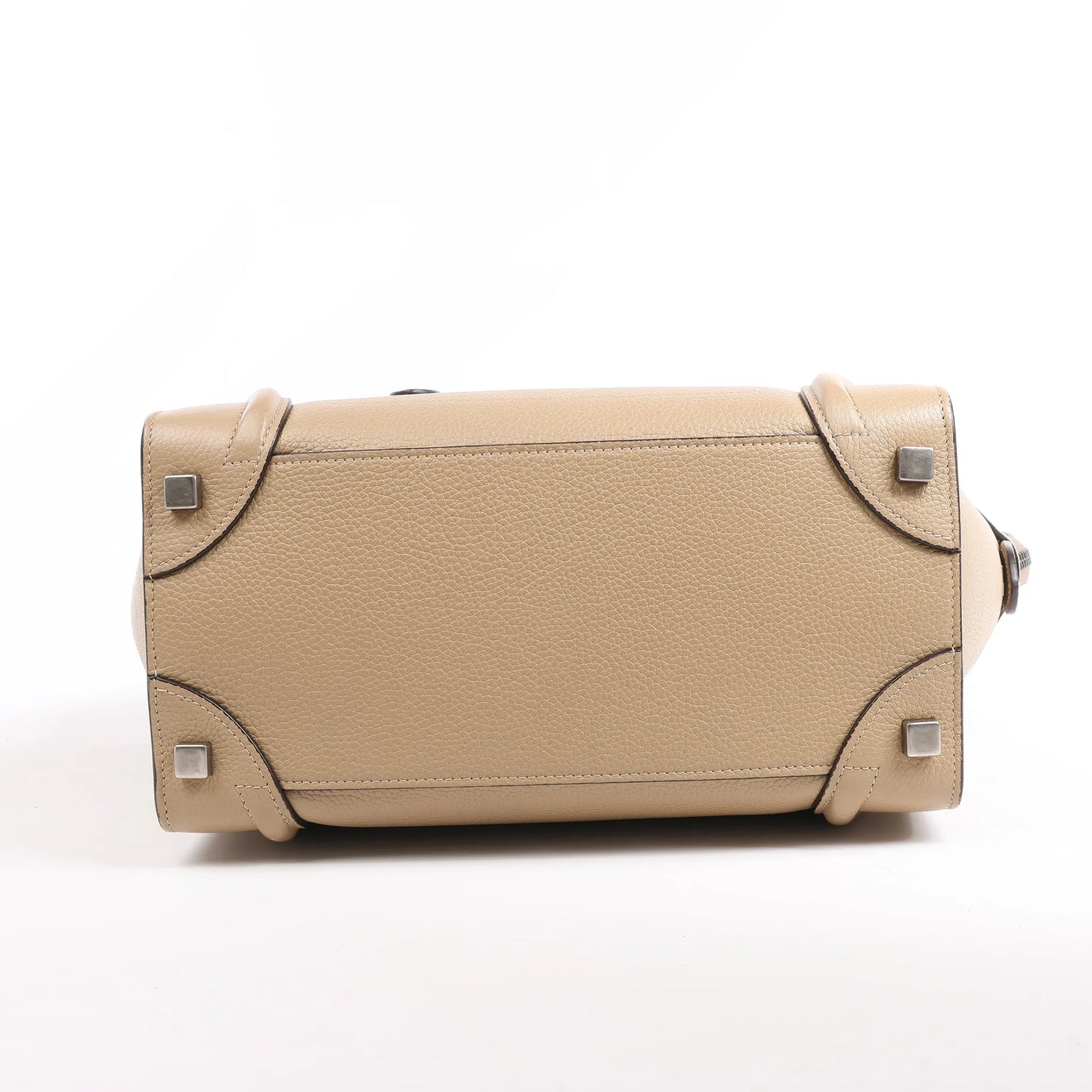 CELINE Luggage Micro Leather Handbag in Beige