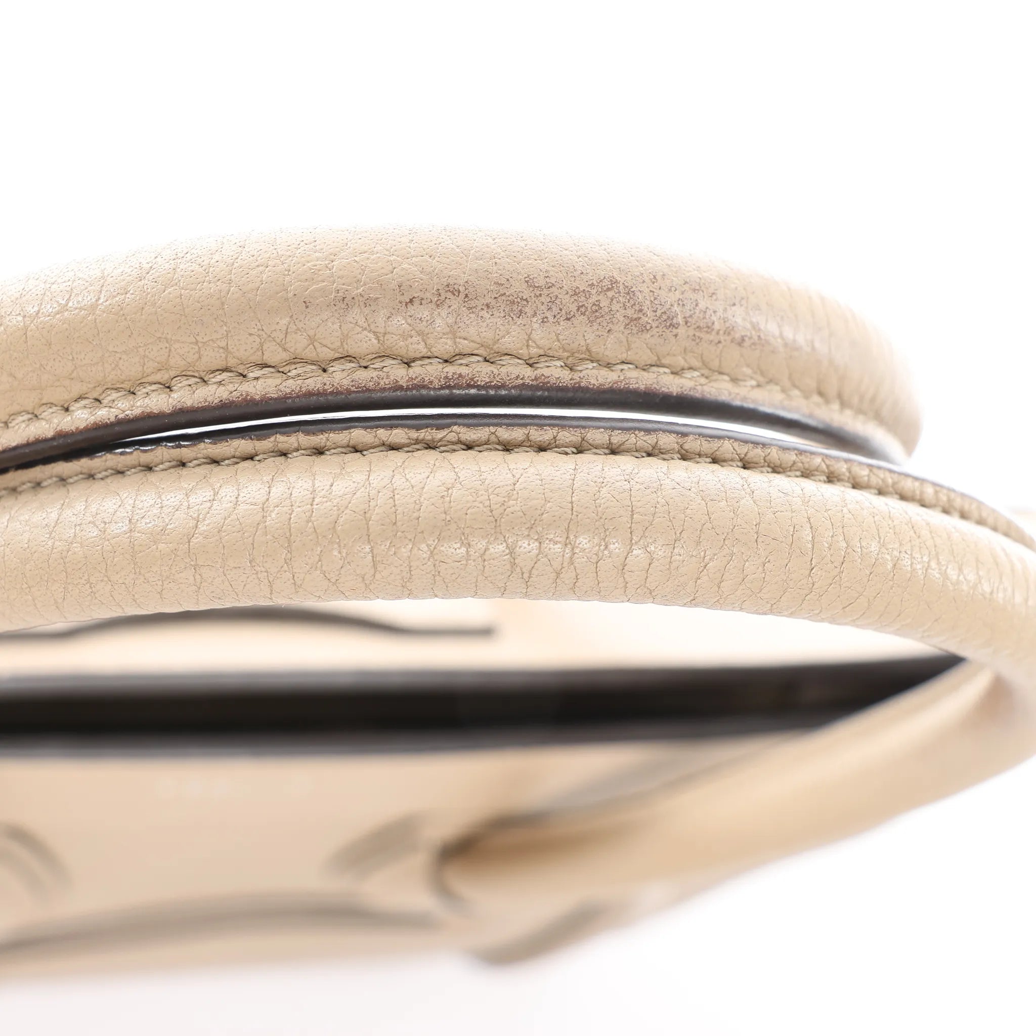 Celine Luggage Micro Leather Handbag in Beige