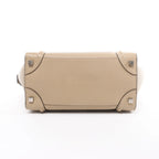 Celine Luggage Micro Leather Handbag in Beige