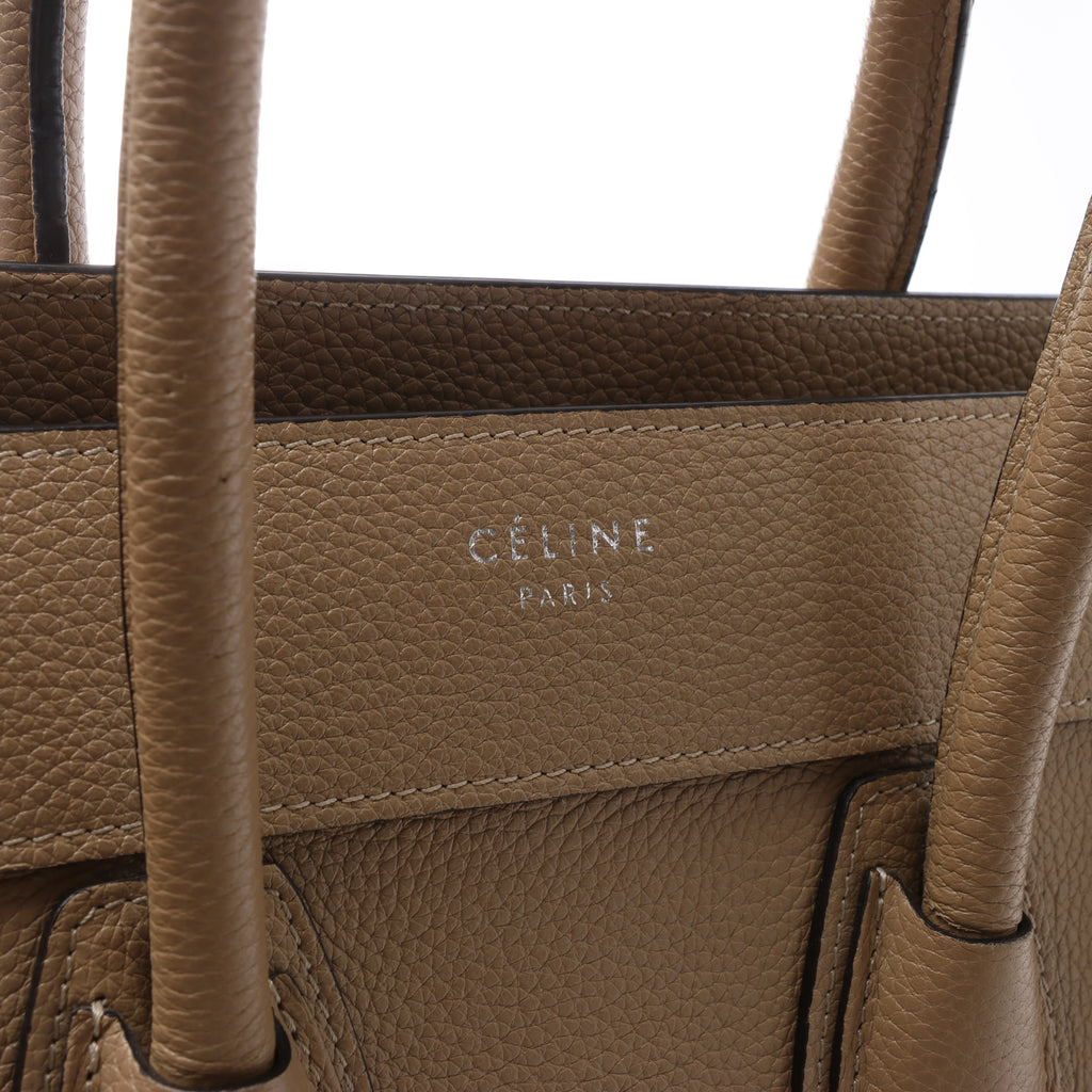 Bolso de mano Celine Luggage Micro Leather x Suede en negro y blanco