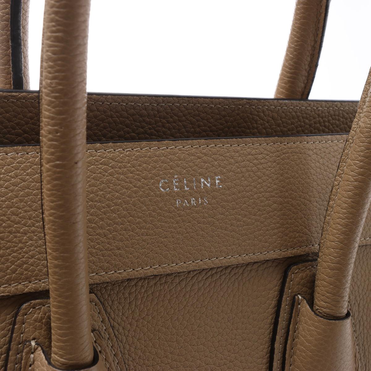 Bolso de mano Celine Luggage Micro Leather x Suede en negro y blanco