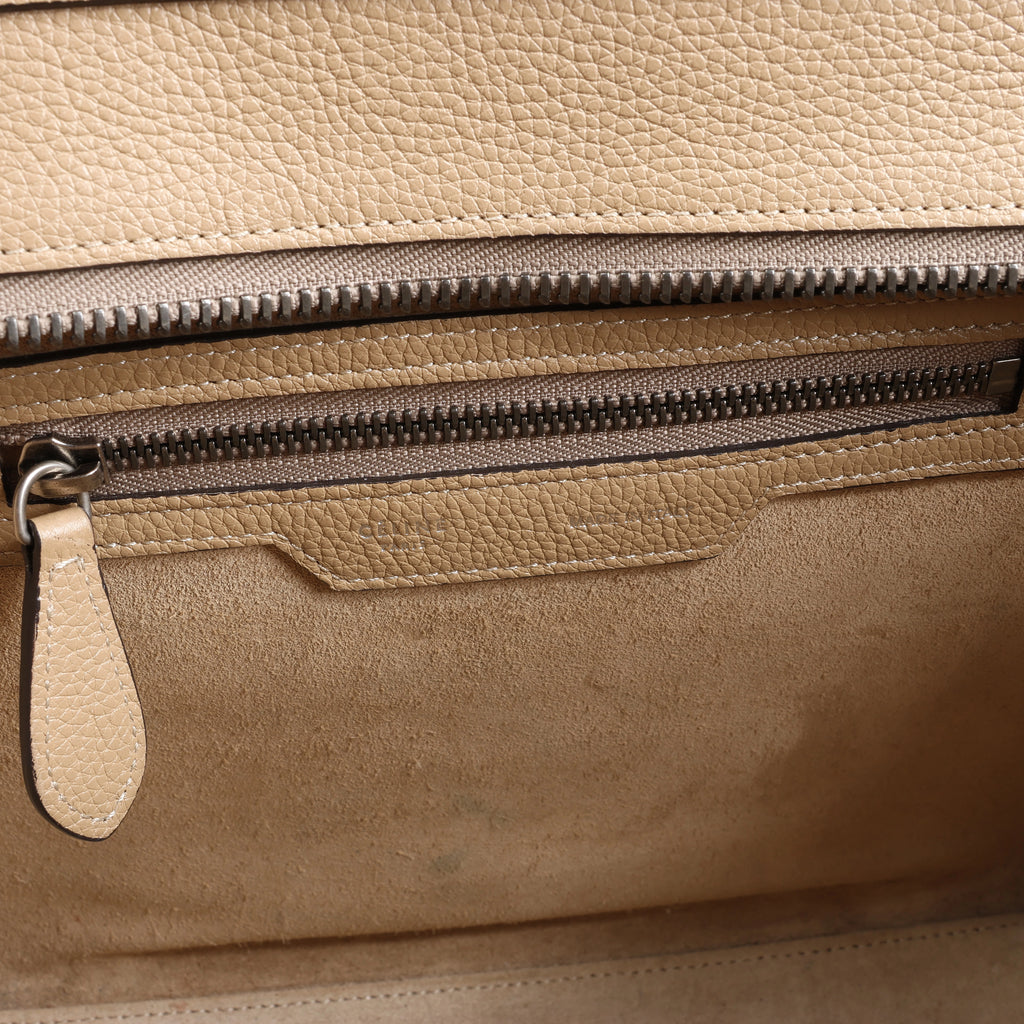 Bolso de mano Celine Luggage Micro Leather x Suede en negro y blanco