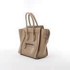 Bolso de mano Celine Luggage Micro Leather x Suede en negro y blanco