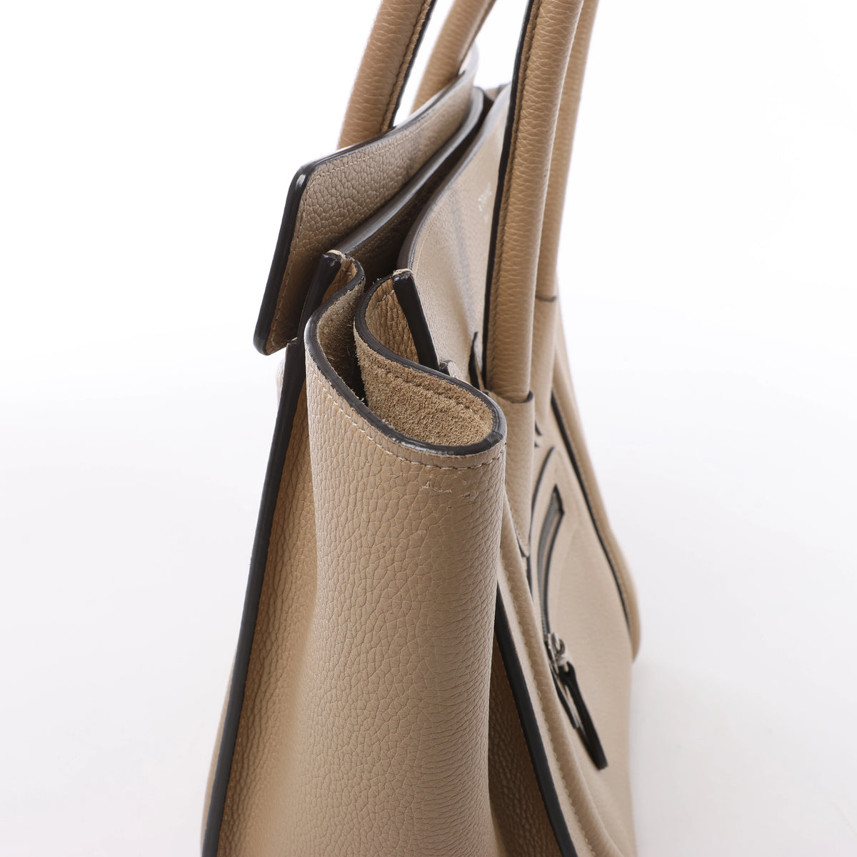 Bolso de mano Celine Luggage Micro Leather x Suede en negro y blanco