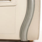Celine Luggage Micro Leather Handbag in Beige x Gray