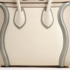 Celine Luggage Micro Leather Handbag in Beige x Gray