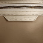 Celine Luggage Micro Leather Handbag in Beige x Gray