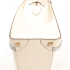 Celine Luggage Micro Leather Handbag in Beige x Gray