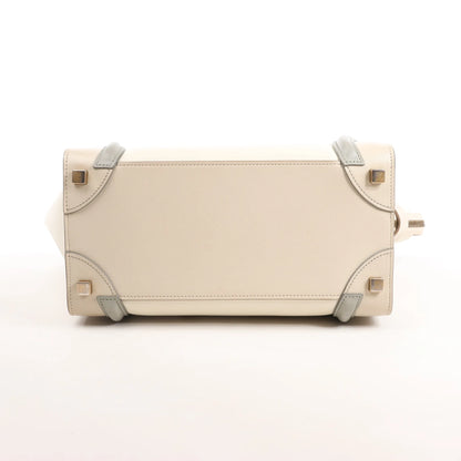 Celine Luggage Micro Lederhandtasche in Beige x Grau
