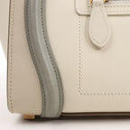 Celine Luggage Micro Leather Handbag in Beige x Gray