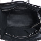 CELINE Luggage Micro Leather Handbag in Black