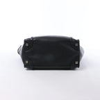 CELINE Luggage Micro Leather Handbag in Black