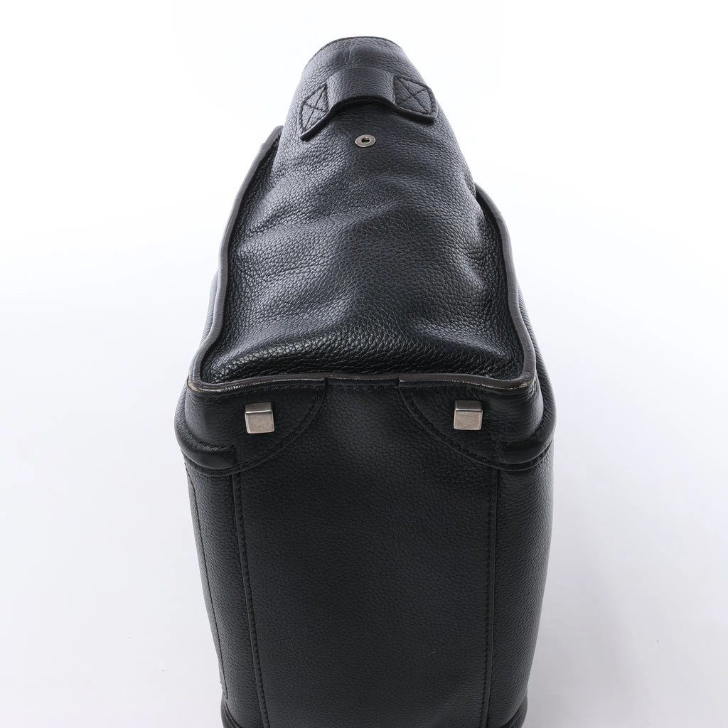 CELINE Luggage Micro Leather Handbag in Black