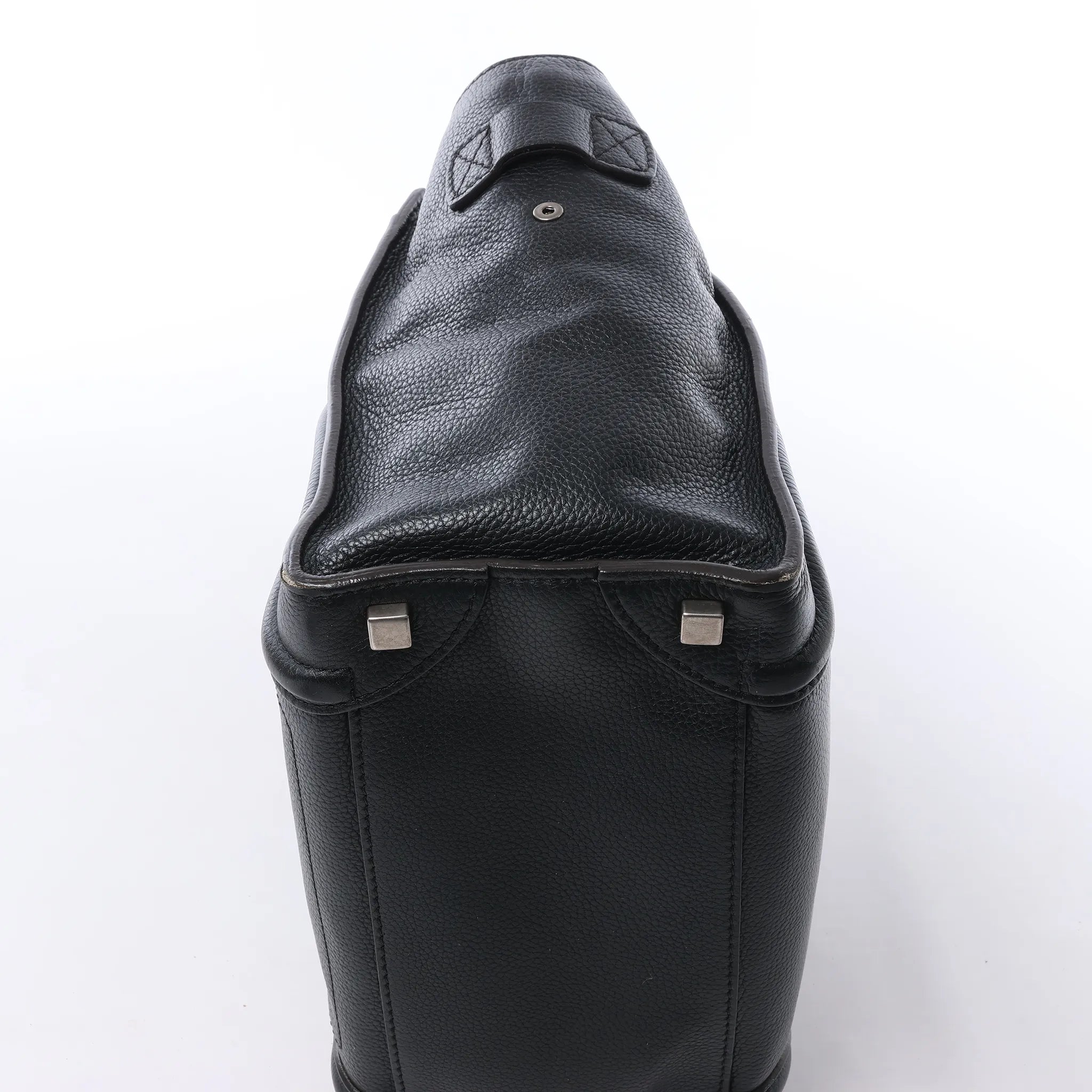CELINE Luggage Micro Leather Handbag in Black