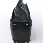 CELINE Luggage Micro Leather Handbag in Black