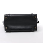 Bolso de mano Celine Luggage Micro Leather x Suede en negro y blanco