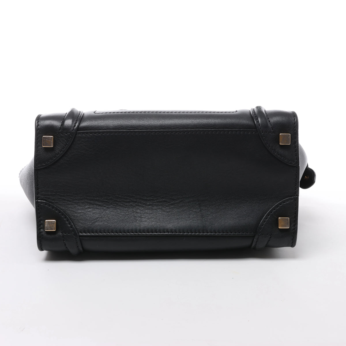 Bolso de mano Celine Luggage Micro Leather x Suede en negro y blanco