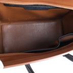 Celine Luggage Micro Shopper Leather Handbag in Black and Brown