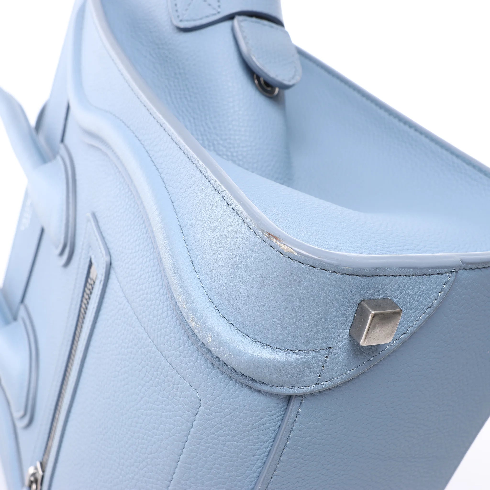 Celine Luggage Micro Leather Handbag in Blue