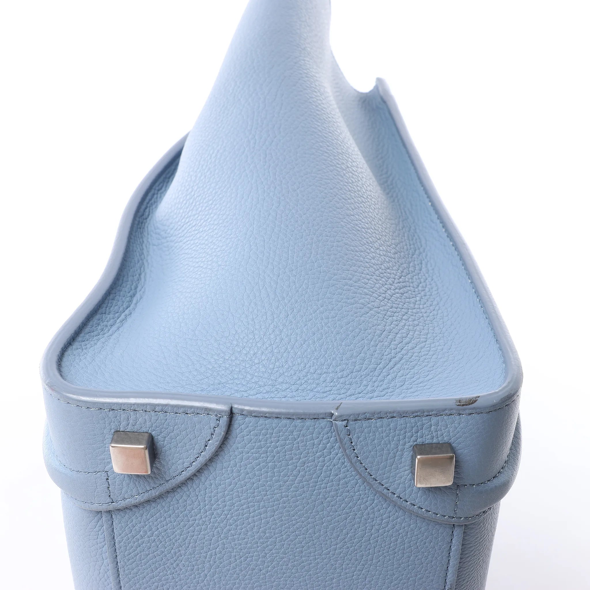Celine Luggage Micro Leather Handbag in Blue