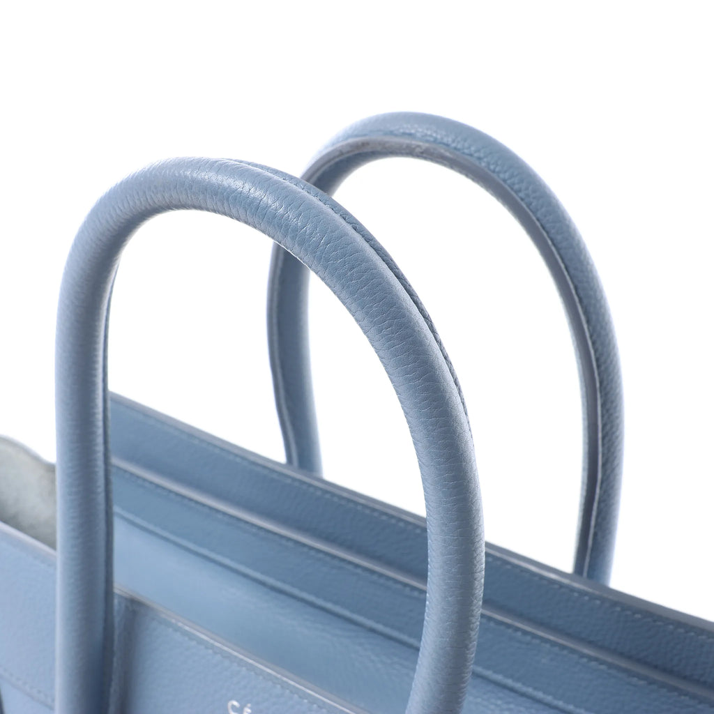 Celine Luggage Micro Leather Handbag in Blue