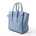 Celine Luggage Micro Leather Handbag in Blue