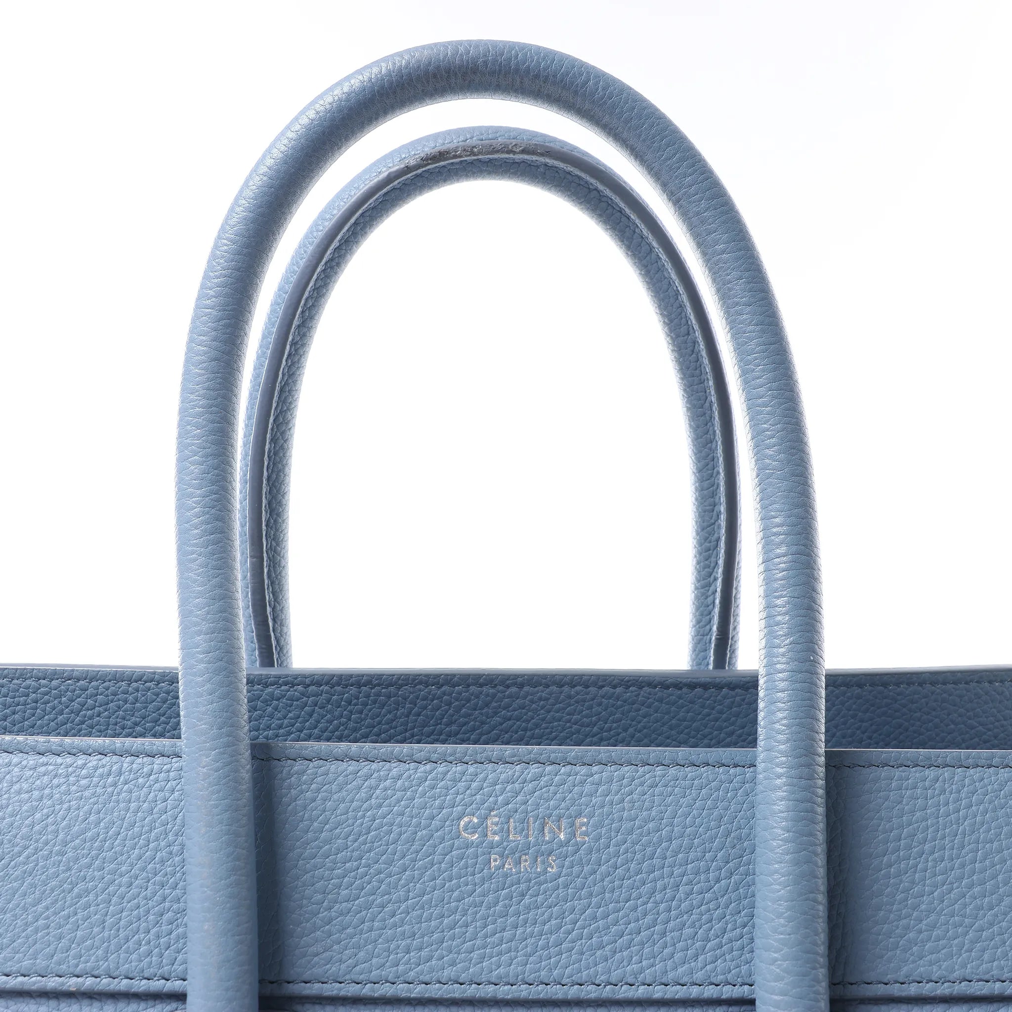 Celine Luggage Micro Leather Handbag in Blue