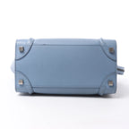 Celine Luggage Micro Leather Handbag in Blue