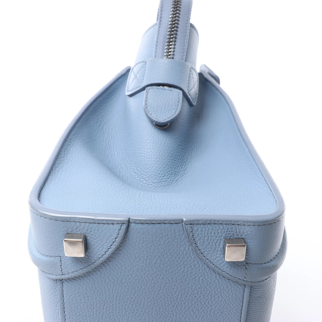 Celine Luggage Micro Leather Handbag in Blue