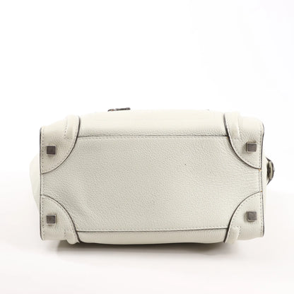 Celine Luggage Micro Leather Handbag in Gray