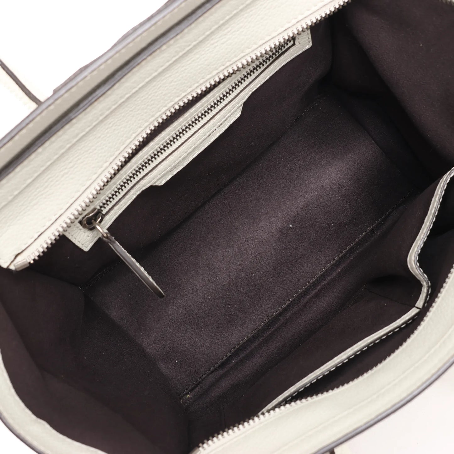 Celine Luggage Micro Leather Handbag in Gray