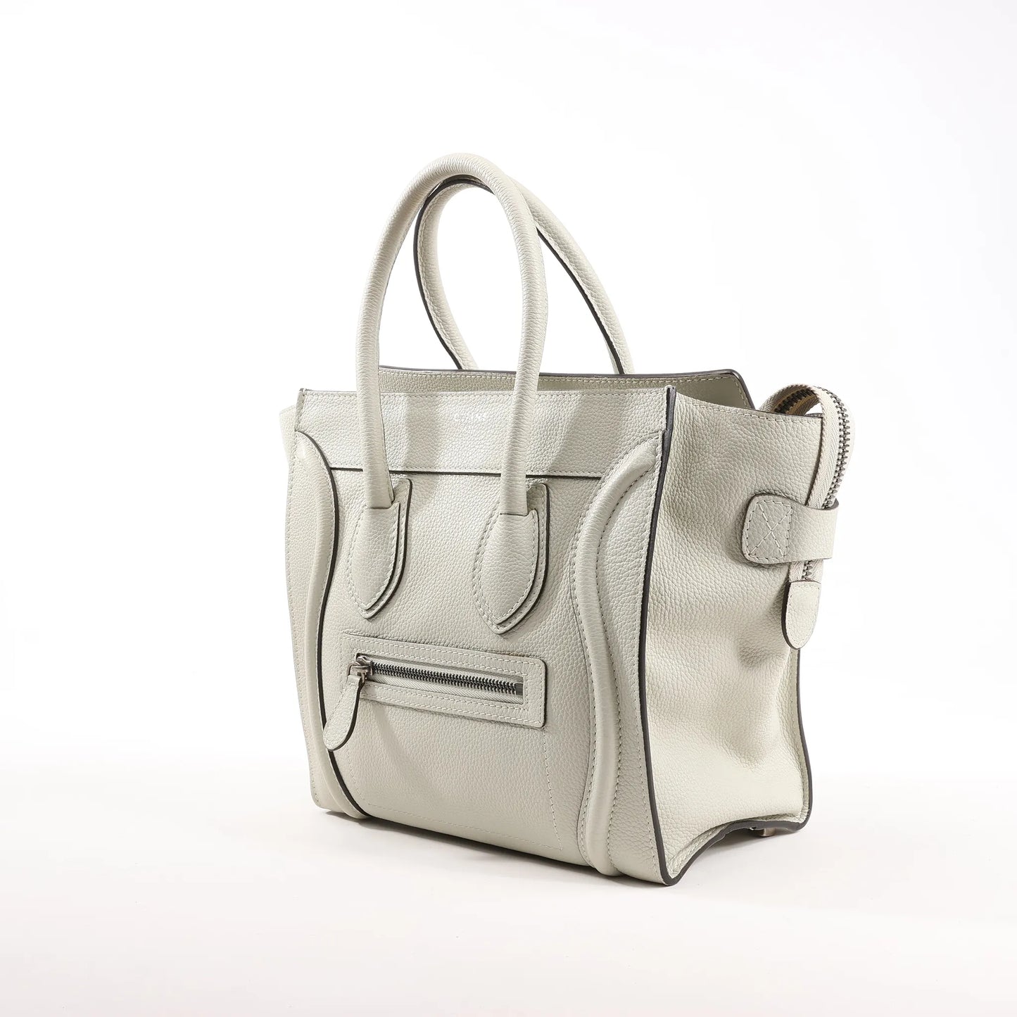 Celine Luggage Micro Leather Handbag in Gray