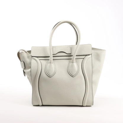 Celine Luggage Micro Leather Handbag in Gray