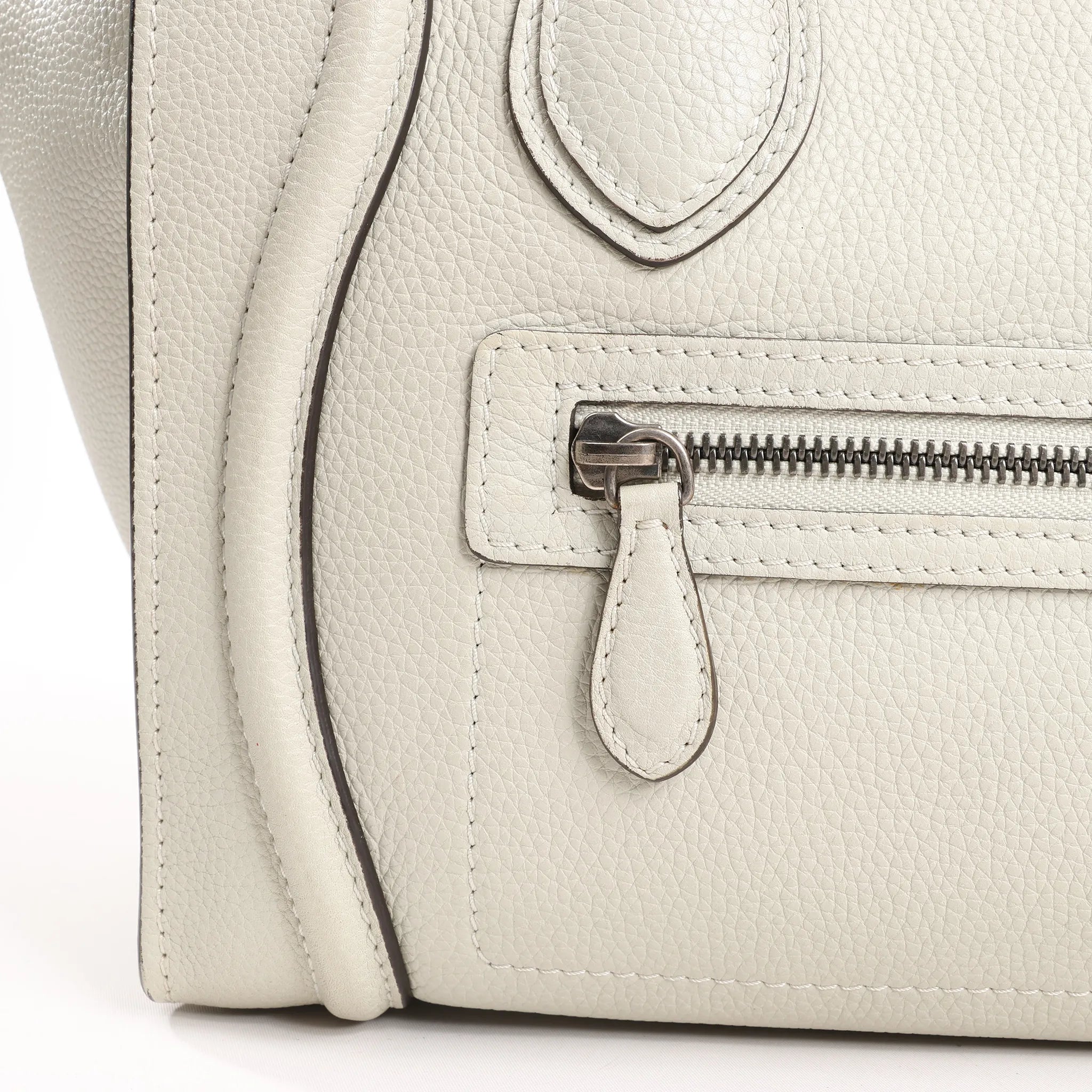 Celine Luggage Micro Leather Handbag in Gray