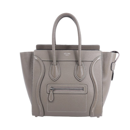 CELINE Luggage Micro Leather Handbag in Greige