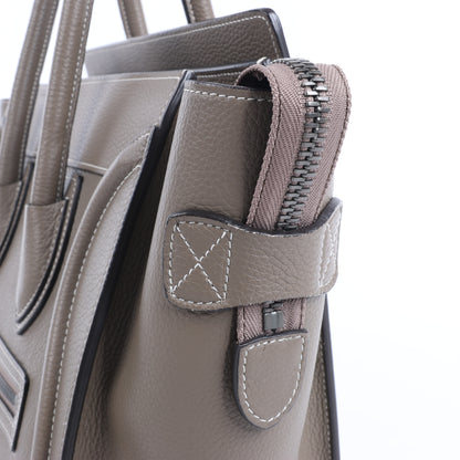 CELINE Luggage Micro Leather Handbag in Greige