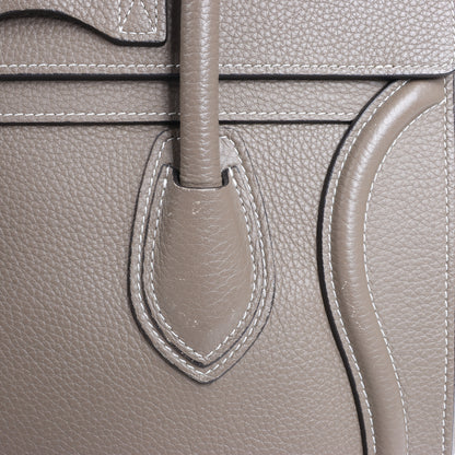 CELINE Luggage Micro Leather Handbag in Greige