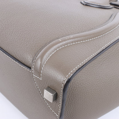 CELINE Luggage Micro Leather Handbag in Greige