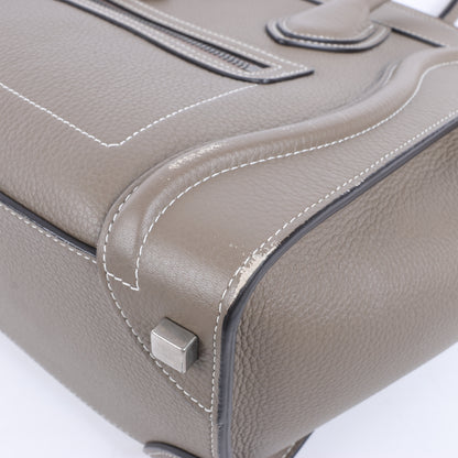 CELINE Luggage Micro Leather Handbag in Greige