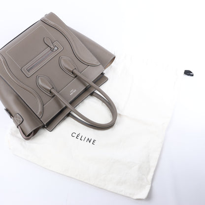 CELINE Luggage Micro Leather Handbag in Greige