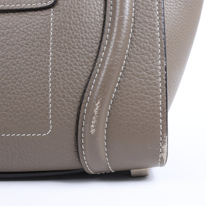 CELINE Luggage Micro Leather Handbag in Greige