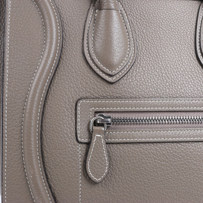 CELINE Luggage Micro Leather Handbag in Greige