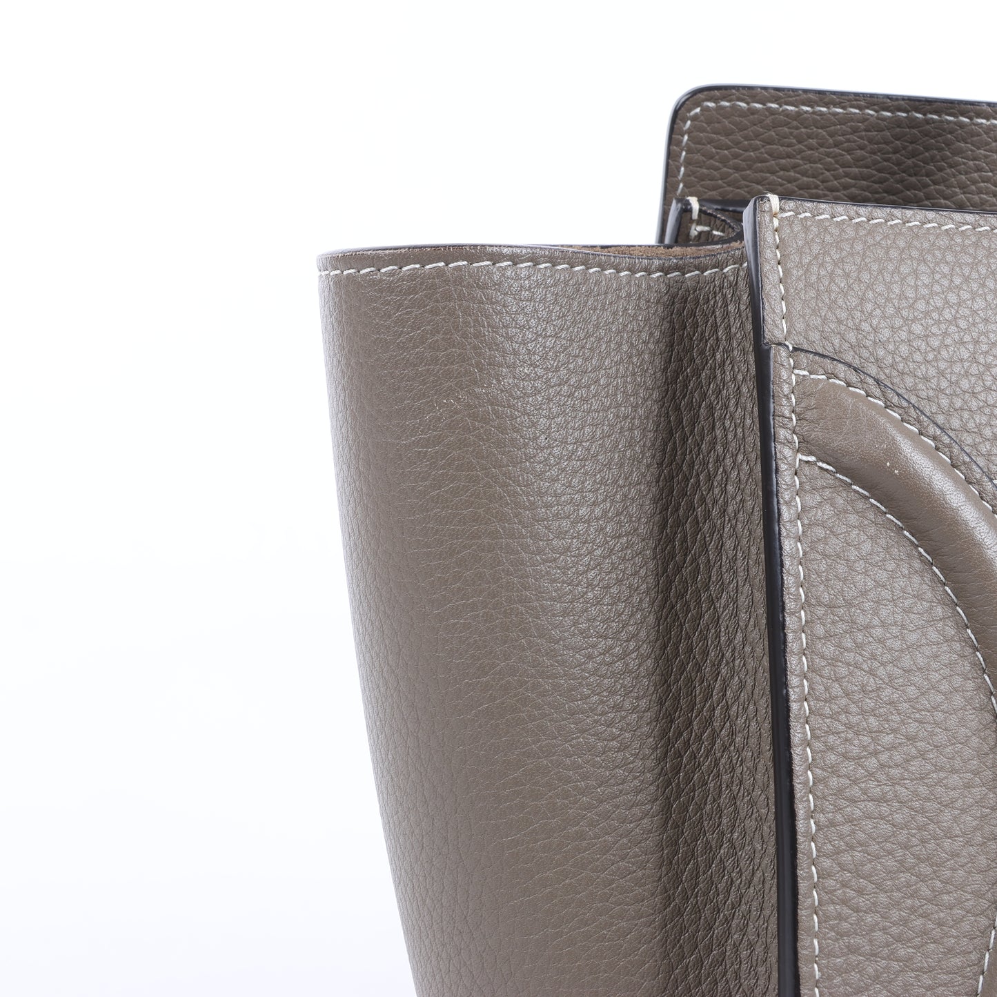CELINE Luggage Micro Leather Handbag in Greige