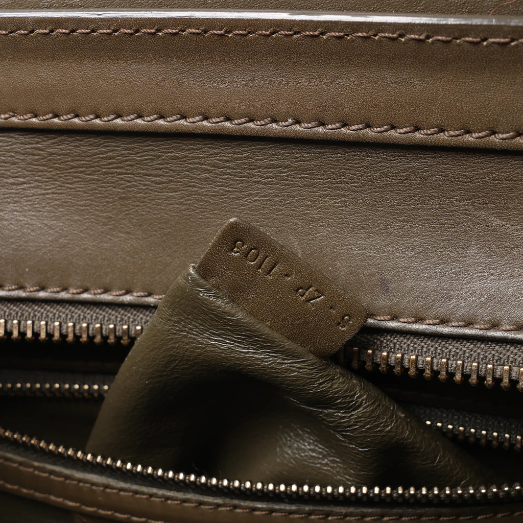 Celine Luggage Micro Leather Handbag in Khaki
