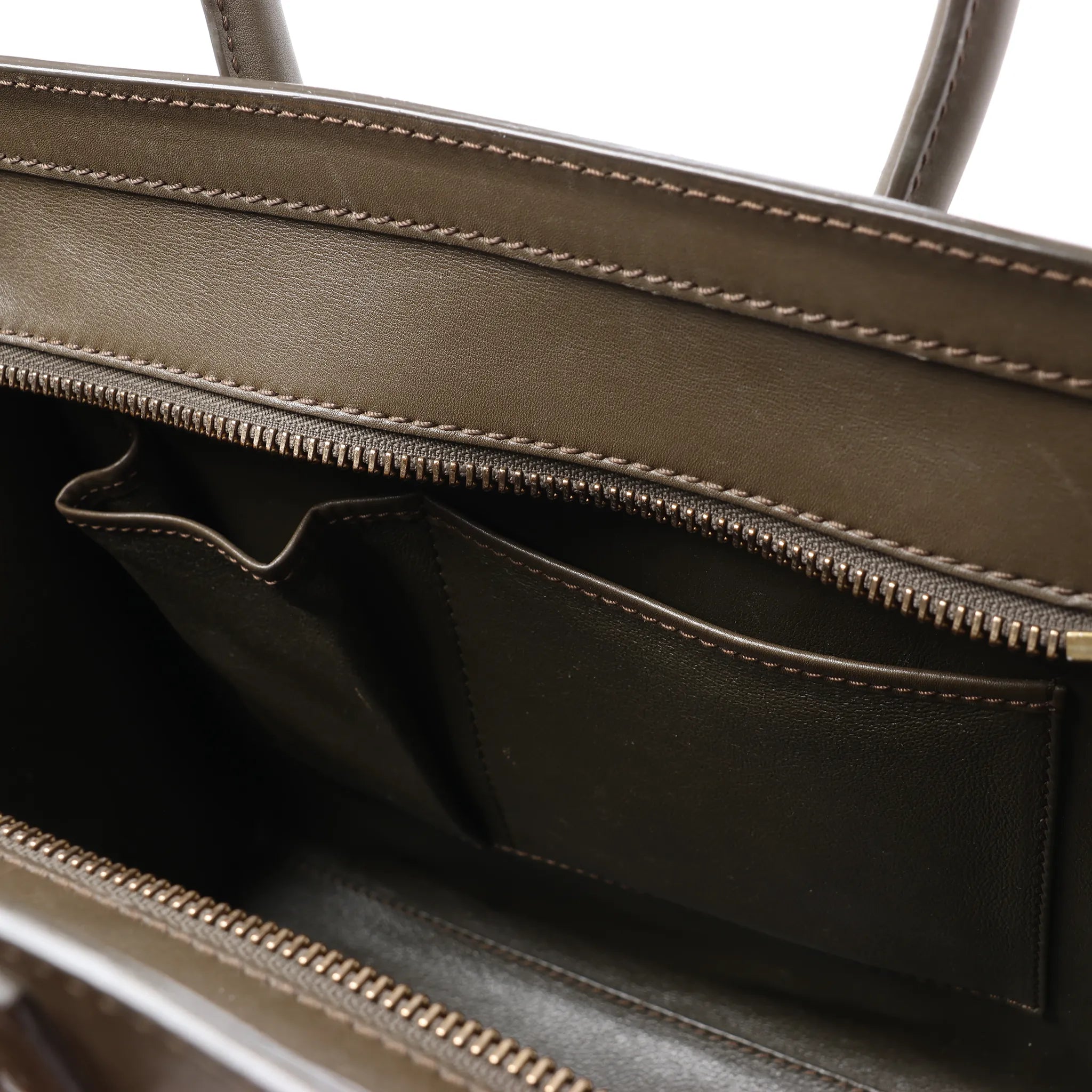 Celine Luggage Micro Leather Handbag in Khaki