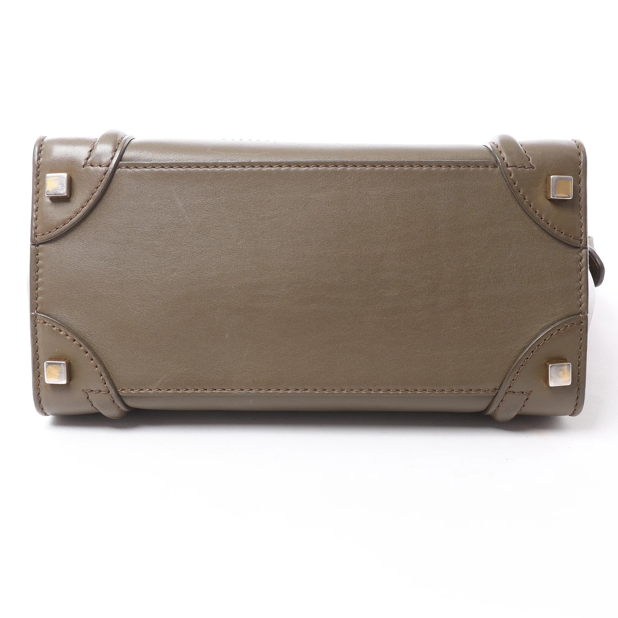 Celine Luggage Micro Leather Handbag in Khaki