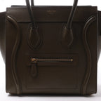 Celine Luggage Micro Leather Handbag in Khaki