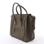 Celine Luggage Micro Leather Handbag in Khaki