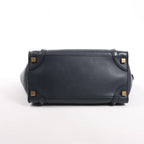 Celine Luggage Micro Leather Handbag in Navy Blue